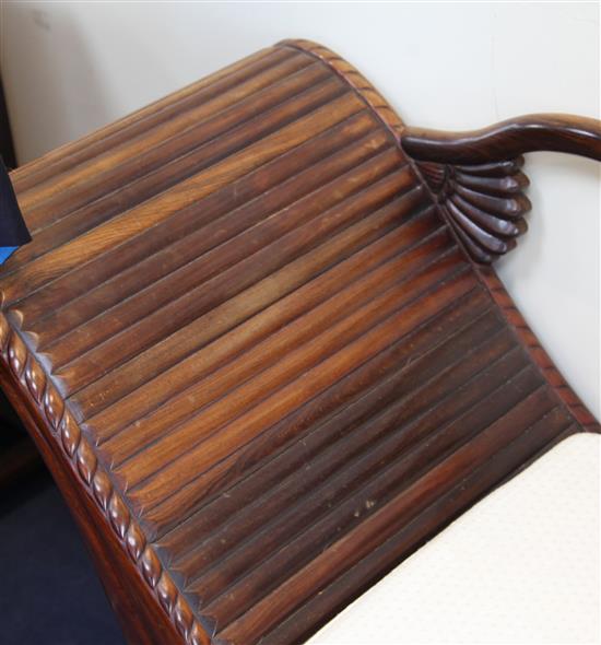 A Chinese huanghuali and hongmu chaise longue, late 19th / early 20th century, L.180cm